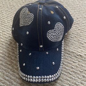 Rhinestone heart hat